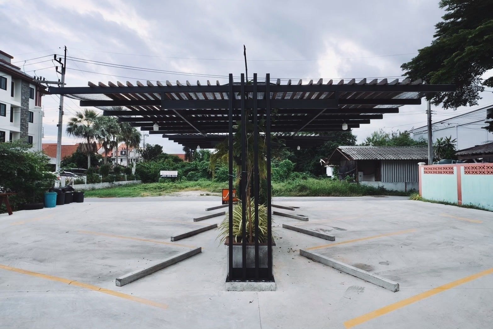 The car park, with its canopy